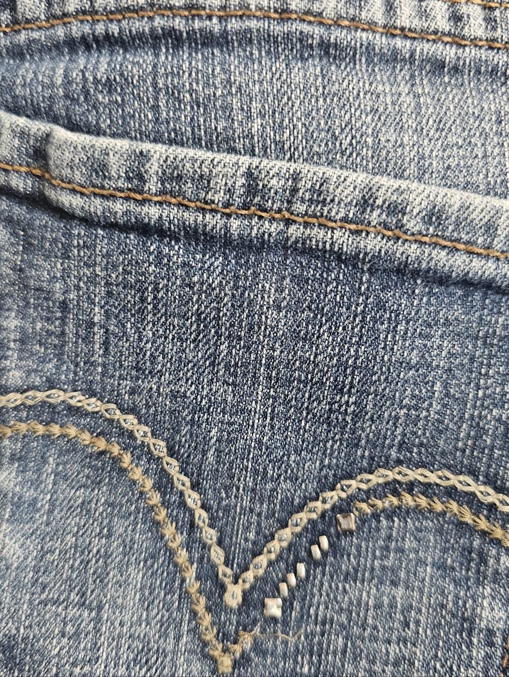 Levi's 515 Bootcut Jeans Women's Size 27x32 Blue Denim Stretch Pants Western - Picture 11 of 13
